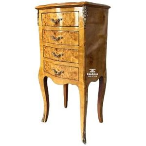 CasAmin Home & Living Nachtkastje Franse antieke stijl, kleine commode retro barokke stijl in gele commode woondecoratie nachtkastje voor woondecoratie