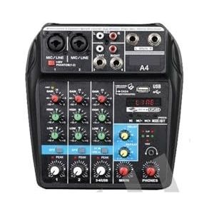 Audio DJ-mixer 8 6 4 Kanaals Professionele Draagbare Mixer Sound Mixing Console Computer Ingang 48v Power Nummer Live-uitzending A4 A6 A8 Nieuwe Podcast-apparatuur (Color : A4, Size : 1)