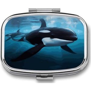 Orka Pillendoos Pil Organizer Pil Case 2 Compartiment Geneeskunde Pil Organizer Kleine Pil Case Pil Container Pillenhouder Leuke Pillendoos Mini Pillendoosje