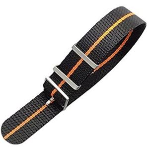 Snel los te maken horlogeband Horlogeband, 20mm/22mm Heren Nato Militair Geweven Nylon Horlogeband Armband Vervangende Horloge Accessoires for Smart Watch(Orange Line-22mm)