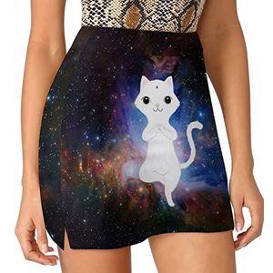 Yoga Space Cat2 Dames Skorts Hoge Taille Tennisrok Gelaagde Korte Mini Rok Culottes Skorts Met Zakken 3XL