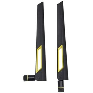 2 Stuks Dual-band 10dbi Wifi-antenne .4G 5.8Ghz RP SMA Mannelijke Universele Antenne For Versterker WLAN-router Signaalversterkerantenne Eenvoudig Brede Compatibiliteit(Yellow RP-SMA)