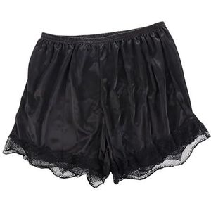 Ijszijde broeken, katoenen broeken, naadloze damesbroeken, kant for veiligheidsbroeken, zomer dames for veiligheidsbroeken (Color : Black-XL)