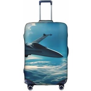 Amrole Bagagehoes Koffer Cover Protectors Bagage Protector Past 45-70 Inch Bagage Tijger Liggend Op Hout, Vliegtuigen Fighter Jets, XL