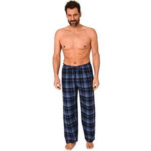 Normann Flanellen pyjamabroek voor heren, in mooie ruitlook, marineblauw, 52