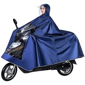 Fietsregenjas Poncho ，Waterdichte Poncho，Raincoat, Waterdichte verlengde poncho motorfiets anti-condens regenkleding met spiegelsleuven motorrijden grote regenhoes (kleur: rood, maat: dubbel 5XL) (Co