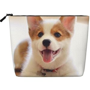 FZGGWYHL Leuke Corgi Gedrukte Nep Hennep Hennep Make-up Bag Dagelijkse Opbergtas, Zwart, Eén maat, Tas Organizer