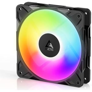 ARCTIC P12 Pro Reverse A-RGB - 120 mm Premium ventilator met omgekeerde luchtstroom, PWM ventilator met Y-kabelsplitter, 500-3000 rpm, 0 rpm <5% PWM, 5V Digital RGB, hydrodyn. lager, 4-Pin - Zwart