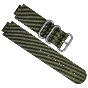 dayeer Voor Timex T2N721T2N720 739 TW2T3600 polsband lug end nylon horlogeband 24 * 16mm (Color : Green-silver clasp, Size : 24-16mm)