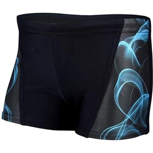 Aquarti Jongens Korte Zwembroek Zwemboxer met Strepen, 16201 Zwart/Blauw, 140