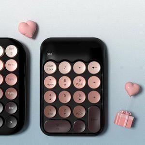 QPSJXN Draadloos toetsenbord met numeriek toetsenbord 2.4G C Windows en Linux (bruin)