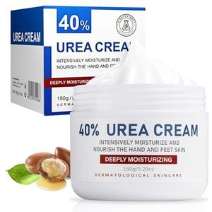 Urea crème 40 procent voor voeten en handen, urea-voetcrème tegen eelt, voetcrème, zeer droge voeten, handcrème voor droge handen, voetcrème, droge voeten, verzorging voor hielen, ellebogen en knieën