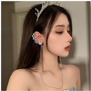Oorclips Koreaanse modeontwerp luxe strass vlinder oor clip vrouwen elegante kristallen kwastje geen piercing kraakbeen sieraden Oorbellen
