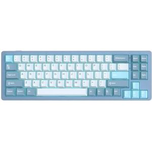 QPSJXN Bezel-Free Tri-Mode Draadloos Mechanisch Toetsenbord Met Aluminium Shell Hot-Swap Pakking Ontwerp Compatibel met Gamers (BLAUW)