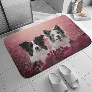 Agriism Laagpolige tapijten kleine matten, hond lavendel schattig dier flanellen mat antislip absorberend vuil water duurzame voordeurmat voor buiten 71 x 61 cm