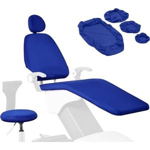 Beschermende Volledige Tandheelkundige Stoeldekking, de Stoelovertrek van de Spandex Tandheelkundige Stoel Elastische Beschermende Gevalbeschermer Tandartsmateriaal, Wasbaar 4Pcs/Set(Blue)