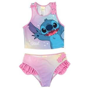 United Labels Disney Lilo & Stitch Tankini voor meisjes met ruches, paars-roze, tweedelig badpak, badmode voor kinderen, roze, 110-116