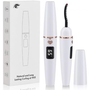 Mapille Verwarmde wimpertang, elektrische verwarming met 4 modi, automatische uitschakeling, geschikt voor alle oogvormen, heated-wimperkruller (wit)