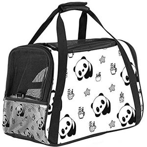 Pet Travel Carrying Handtas, Handtas Pet Tote Bag voor Kleine Hond en Kat Eenvoudig Panda Baby Stars Pattern