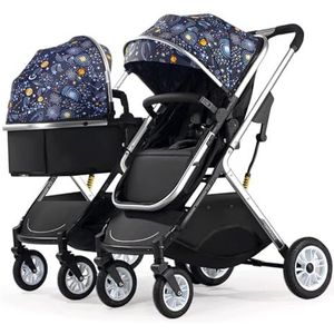 Draagbare Dubbele Kinderwagen Aluminium Trolley Wandelwagen Met één hand Opvouwbare Kinderwagen Schokabsorberende Lente Tandem Kinderwagens