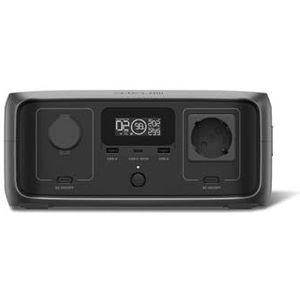 EcoFlow Draagbaar Energiestation RIVER 3 (UPS, 10 ms), 245Wh-LFP-accu, tot 600 W vermogen, dubbele accuduur met GaN, UPS <10 ms, 30% compactere zonnegenerator voor buiten en kamperen