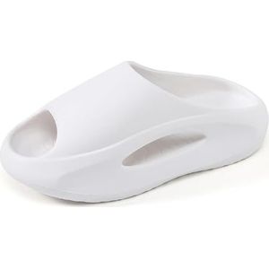 fengqingyunyan0304 Slides, Heren Slippers - EVA sneldrogende zool voor thuis en onderweg, voor vrouwen en heren, Wit, 42.5 EU