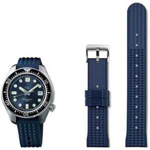 Fit for Seiko PROSPEX voorouder mm serie replica SLA017J1 SLA039J1 siliconen rubber horlogeband 20mm 22mm (Color : B blue silver, Size : 20mm)