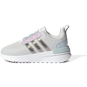 adidas Kids Racer TR21 Running Shoe, White/Almost Pink/Blue Tint, 4 US Unisex Toddler