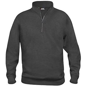 CLIQUE - Uniseks basic sweatshirt met halve ritssluiting van polyester, zacht, wasbestendig, voor wandelen, reizen, vrije tijd, Antraciet Melange, XXL
