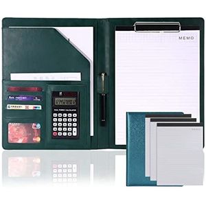 Padfolio, Portfolio Organizer, A4 PU Lederen Padfolio Portfolio Interview CV Map Zakelijk Notitieblok Juridische Document Organizer met Kaarthouder for Mannen en Vrouwen ts Calculator (Blauw, 8 cijfer