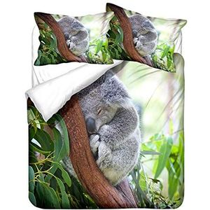 Kinderdekbedovertrekset, dier, 3D ijsbeer, dolfijnschildpad, pinguïn, koala-zegel, patroon, jongens- en meisje, microvezel polyester, beddengoedset met rits, eenpersoons, tweepersoons, kingsize met