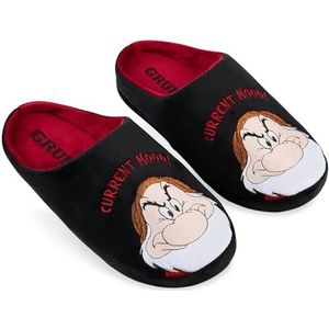 Disney Herenpantoffels - Baby Yoda Indoor House Schoenen Antislip Zool - Geschenken voor hem, Zwart Grumpy, 41 EU