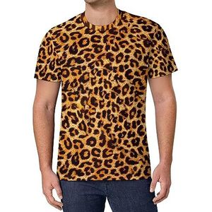 Dieren luipaardprint heren T-shirt met korte mouwen casual ronde hals T-shirt mode zomer tops