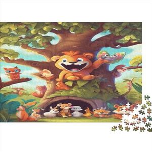 Fox Bunny Puzzel voor volwassenen en jongeren, impossible puzzel, dierenpuzzel, kleurrijk legspel, behendigheidsspel voor het hele gezin, 500 stuks (52 x 38 cm)