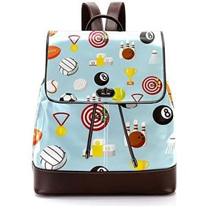 Sport bal patroon kleurrijke gepersonaliseerde casual dagrugzak tas voor tiener, Meerkleurig, 27x12.3x32cm, Rugzak Rugzakken