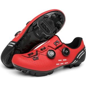 Hiuzylqx Heren Mountainbike Schoenen MTB Wielersportschoenen Indoor en Outdoor Compatibel met Shimano SPD 2-bouts pedalen met snelsluiting,G,41 EU