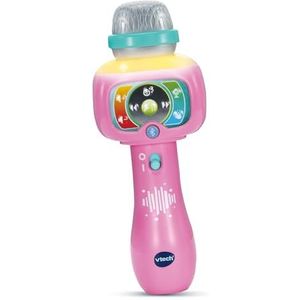 VTech - Super Micro Magic'Fun roze, draadloze karaoke-microfoon voor kinderen, lichtgevende Bluetooth-microfoon, die de stem verandert en van kleur verandert, muziekspeelgoed, cadeau voor kinderen