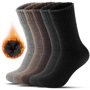FORVEVO 5 paar thermosokken voor heren, warme dikke wintersokken, ademende wollen sokken voor heren, Multicolor02, 39/46 EU