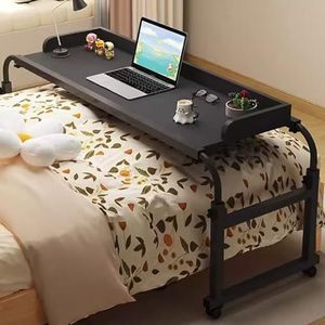 CEHJZQRPL Verstelbare hoogte overbed bureau roltafel met wielen voor medisch gebruik - mobiele computer bureau lade bed bar tafel (zwart)