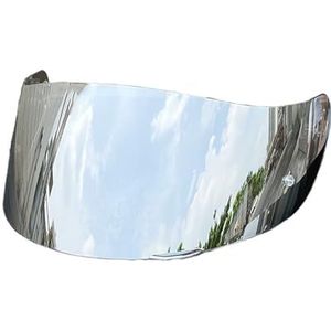Motorhelm vizier lens, Helmvizier, K1 gezichtsscherm vizierbasis for AGV K1 K1S K3SV K5 K5S Helm vizier windscherm (basis, één maat)(Revo Clear Silver-day and Night,One Size)