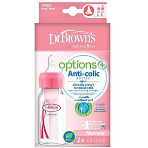 Dr. Brown's - Standaardfles 2 x 120 ml roze duopack Options Bottle