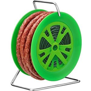 WURSTBARON® kabelhaspel met worst in tuinslang design, 3,5m heerlijke krakowska worst, van hoge kwaliteit en heeft een heerlijke rooksmaak, leuk geschenk voor hobbytuiniers, 240g