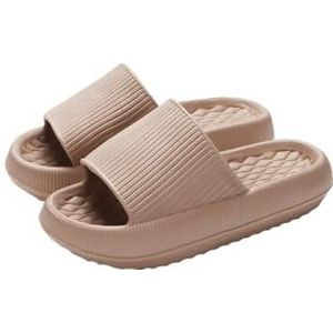 fengqingyunyan0304 Slipper, zomerschoenen voor dames, met dikke EVA-zool, voor strand en badkamer, voor dames en heren, kaki, 45 EU