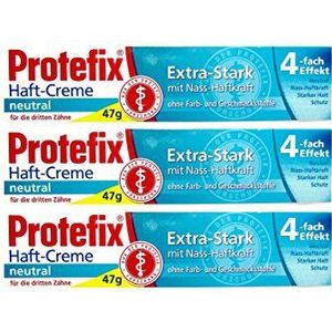 Protefix PZN 03556821, zelfklevende crème, 47 g, zonder kleur en smaakstoffen, 3 stuks
