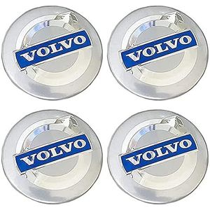 4 stuks wielnaafdoppen voor Volvo S90 V90 V70 C70 C30 XC90 64mm wieldoppen wieldoppen vervangende stickers auto wielnaafdoppen zilver