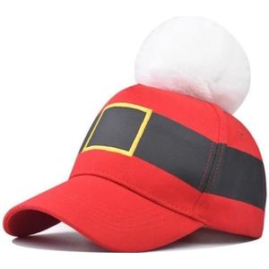 Luxylei Kerstmuts Baseball Cap met Haarbal Outdoor Sport Verstelbare Hoeden Kerst Accessoire voor Mannen Vrouwen