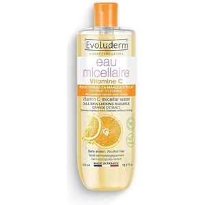 EVOLUDERM Micellair water, vitamine C, 250 ml, 96% natuurlijke oorsprong, veganistisch, gemaakt in Frankrijk