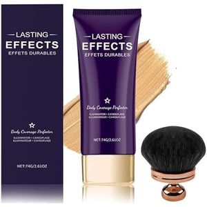Beauty Body Coverage Perfector, 2-in-1 camoufleer met kwast, teint-perfector voor het hele lichaam, langdurig glanzend (natuur)