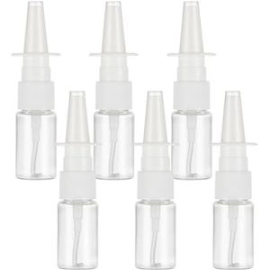 Aidqxbaoer Lege neussprayfles, 6 stuks, 10 ml, navulbare verstuiver, met trechter en etiketten, kunststof neusspray met fijne nevel, etherische oliën (transparant)