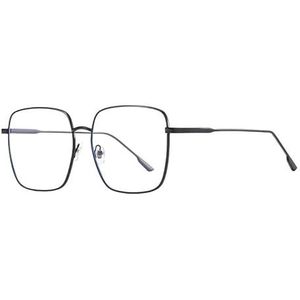 Kleur veranderende anti-blauw licht platte zonnebril heren dames veganistisch metalen platte zonnebrilframe (Size : Black frame)